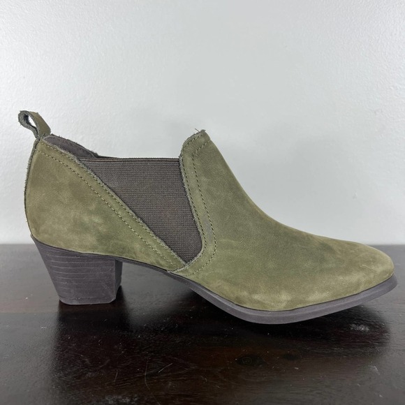 MUNRO JESSIE HEELED NUBUCK LEATHER BOOTIES HERB GREEN SIZE 6M NEW WITHOUT BOX - Picture 5 of 12